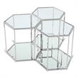 Meridian Furniture Sei Modular Stainless Steel and Glass 3 Piece End Table