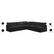 Meridian Furniture Plush Standard Black Velvet Modular Sectional