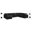 Meridian Furniture Plush Standard Black Velvet Modular Sectional