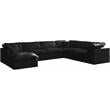 Meridian Furniture Plush Standard Black Velvet Modular Sectional