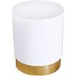 Meridian Furniture Deco White Lacquer Metal End Table with Durable Gold Base