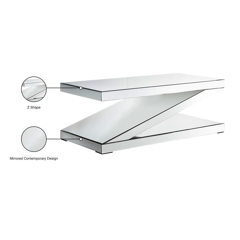 家具 ZEES COFFEE TABLE Zee Z Shape Mirror Wood Coffee Table at Futonland