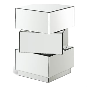Meridian Furniture Haven Stacked Design Mirrored End Table