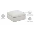 Meridian Furniture Plush Standard Cream Velvet Modular Ottoman