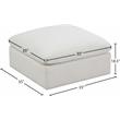 Meridian Furniture Plush Standard Cream Velvet Modular Ottoman
