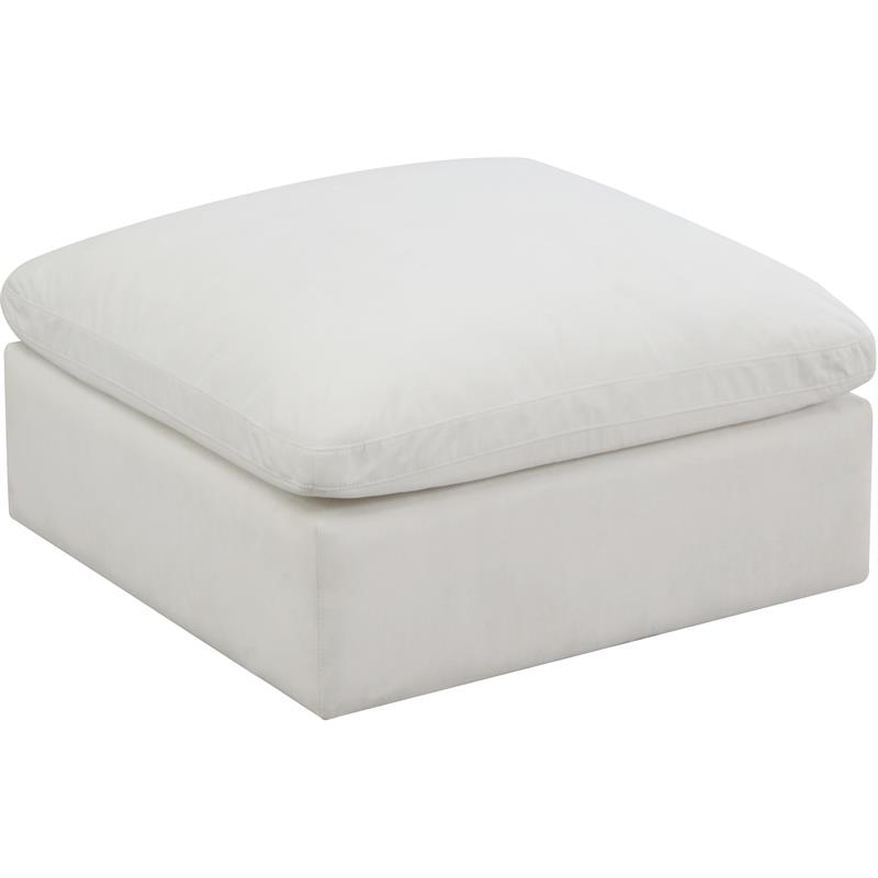 Meridian Furniture Plush Standard Cream Velvet Modular Ottoman