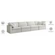 Meridian Furniture Plush Standard Cream Velvet Modular Sofa