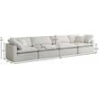 Meridian Furniture Plush Standard Cream Velvet Modular Sofa