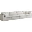 Meridian Furniture Plush Standard Cream Velvet Modular Sofa