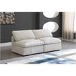 Meridian Furniture Plush Standard Cream Velvet Modular Armless Sofa
