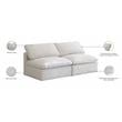 Meridian Furniture Plush Standard Cream Velvet Modular Armless Sofa