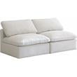 Meridian Furniture Plush Standard Cream Velvet Modular Armless Sofa