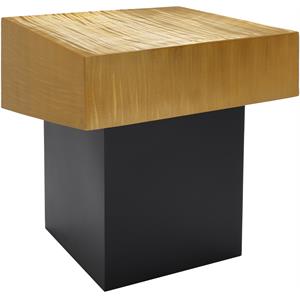 meridian furniture palladium textured metal end table in gold