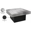 Meridian Furniture Palladium Textured Metal Coffee Table in Chrome