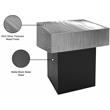 Meridian Furniture Palladium Textured Metal End Table in Chrome