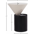 Meridian Furniture Damon White Metal Top End Table with Matte Black Metal Base