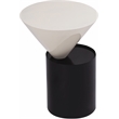 Meridian Furniture Damon White Metal Top End Table with Matte Black Metal Base