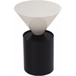 Meridian Furniture Damon White Metal Top End Table with Matte Black Metal Base