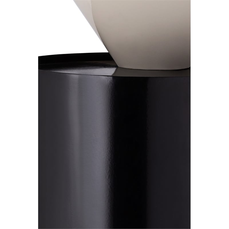 Meridian Furniture Damon White Metal Top End Table with Matte Black Metal Base
