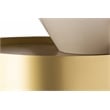 Meridian Furniture Damon White Metal Top End Table with Brushed Brass Metal Base