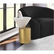 Meridian Furniture Damon White Metal Top End Table with Brushed Brass Metal Base
