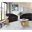 Meridian Furniture Damon White Metal Top End Table with Brushed Brass Metal Base