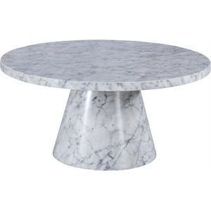 Meridian Furniture Omni White Faux Marble 36&quot Round Coffee Table