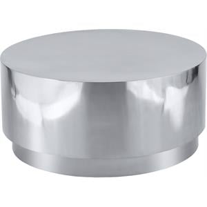 Meridian Furniture Jazzy 36&quot Stainless Steel Drum Coffee Table in Silver Chrome