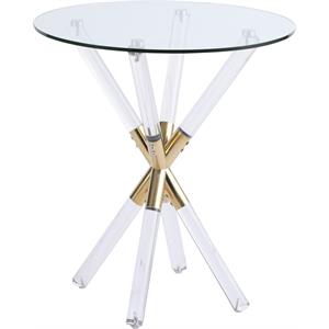 meridian furniture mercury acrylic and gold metal glass top end table