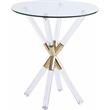 Meridian Furniture Mercury Acrylic and Gold Metal Glass Top End Table