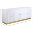 Meridian Furniture Cosmopolitan White Lacquer Sideboard Buffet with Gold Base