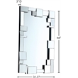 Meridian Furniture Jade Glass/Engineered Wood Staggered Geometric Accent Mirror