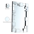Meridian Furniture Jade Glass/Engineered Wood Staggered Geometric Accent Mirror