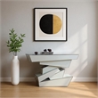Meridian Furniture Jade Mirrored Geometric Designed Console Table