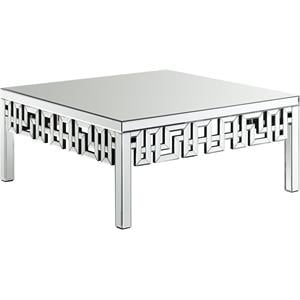 meridian furniture aria mirrored geometric designed coffee table