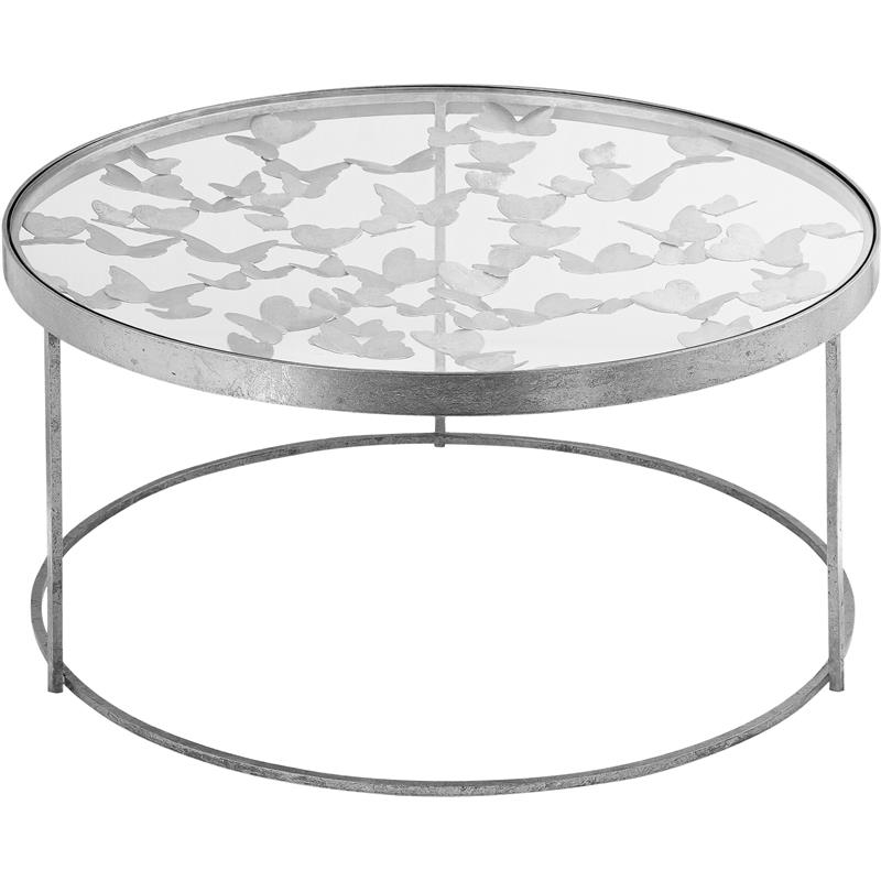 Meridian Furniture Erfly Round, Round Silver Coffee Table