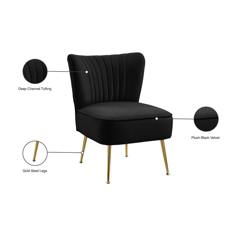 black velvet cocktail chair