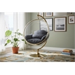 Meridian Furniture Luna Grey Fabric Acrylic and Metal Swing Bubble Accent Chair