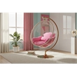 Meridian Furniture Luna Pink Fabric Acrylic and Metal Swing Bubble Accent Chair