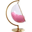 Meridian Furniture Luna Pink Fabric Acrylic and Metal Swing Bubble Accent Chair