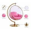 Meridian Furniture Luna Pink Fabric Acrylic and Metal Swing Bubble Accent Chair