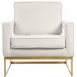 Meridian Furniture Noah Cream Velvet Accent Chair with Gold Iron Base