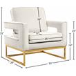 Meridian Furniture Noah Cream Velvet Accent Chair with Gold Iron Base
