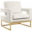 Meridian Furniture Noah Cream Velvet Accent Chair with Gold Iron Base