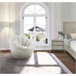 Meridian Furniture Dream White Faux Sheepskin Fur Swivel Accent Chair