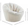 Meridian Furniture Dream White Faux Sheepskin Fur Swivel Accent Chair