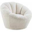 Meridian Furniture Dream White Faux Sheepskin Fur Swivel Accent Chair
