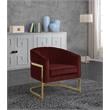 Meridian Furniture Carter Burgundy Velvet Accent Chair with Gold Base