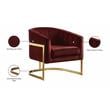 Meridian Furniture Carter Burgundy Velvet Accent Chair with Gold Base