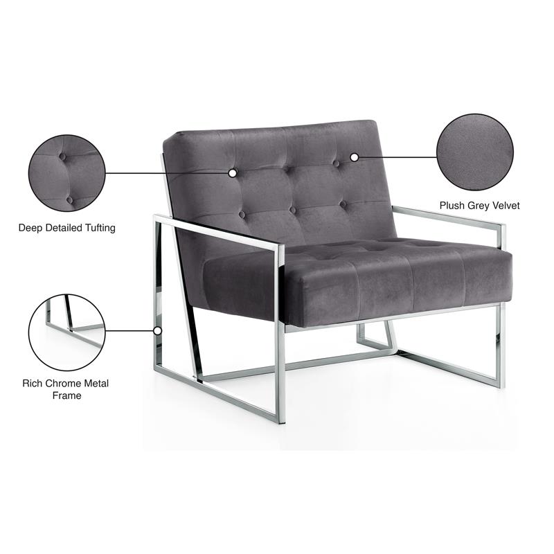 Meridian Furniture Alexis Velvet Accent Chair Meridian Furniture Alexis Velvet Accent Chair